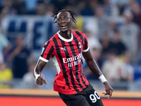 Tammy Abraham of AC Milan looks on during the Serie A Enilive match between SS Lazio and AC Milan at Stadio Olimpico on Aug 31, 2024 in Rome...