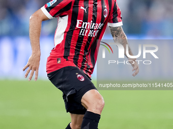 Christian Pulisic of AC Milan during the Serie A Enilive match between SS Lazio and AC Milan at Stadio Olimpico on Aug 31, 2024 in Rome, Ita...