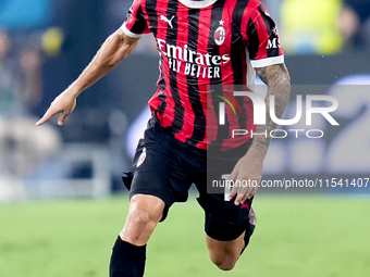 Christian Pulisic of AC Milan during the Serie A Enilive match between SS Lazio and AC Milan at Stadio Olimpico on Aug 31, 2024 in Rome, Ita...