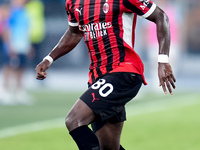 Yunus Musah of AC Milan during the Serie A Enilive match between SS Lazio and AC Milan at Stadio Olimpico on Aug 31, 2024 in Rome, Italy. (