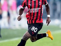 Yunus Musah of AC Milan during the Serie A Enilive match between SS Lazio and AC Milan at Stadio Olimpico on Aug 31, 2024 in Rome, Italy. (