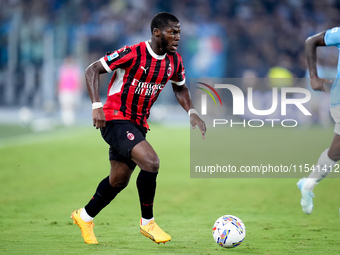 Yunus Musah of AC Milan during the Serie A Enilive match between SS Lazio and AC Milan at Stadio Olimpico on Aug 31, 2024 in Rome, Italy. (