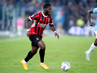 Yunus Musah of AC Milan during the Serie A Enilive match between SS Lazio and AC Milan at Stadio Olimpico on Aug 31, 2024 in Rome, Italy. (