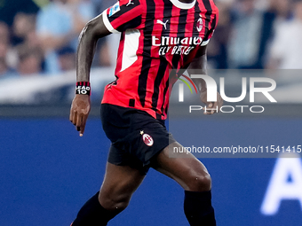 Rafael Leao of AC Milan during the Serie A Enilive match between SS Lazio and AC Milan at Stadio Olimpico on Aug 31, 2024 in Rome, Italy. (