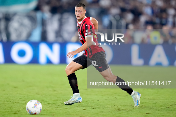 Filippo Terracciano of AC Milan during the Serie A Enilive match between SS Lazio and AC Milan at Stadio Olimpico on Aug 31, 2024 in Rome, I...