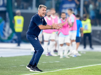 Marco Baroni head coach of SS Lazio yells during the Serie A Enilive match between SS Lazio and AC Milan at Stadio Olimpico on Aug 31, 2024...