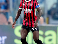 Fikayo Tomori of AC Milan during the Serie A Enilive match between SS Lazio and AC Milan at Stadio Olimpico on Aug 31, 2024 in Rome, Italy....