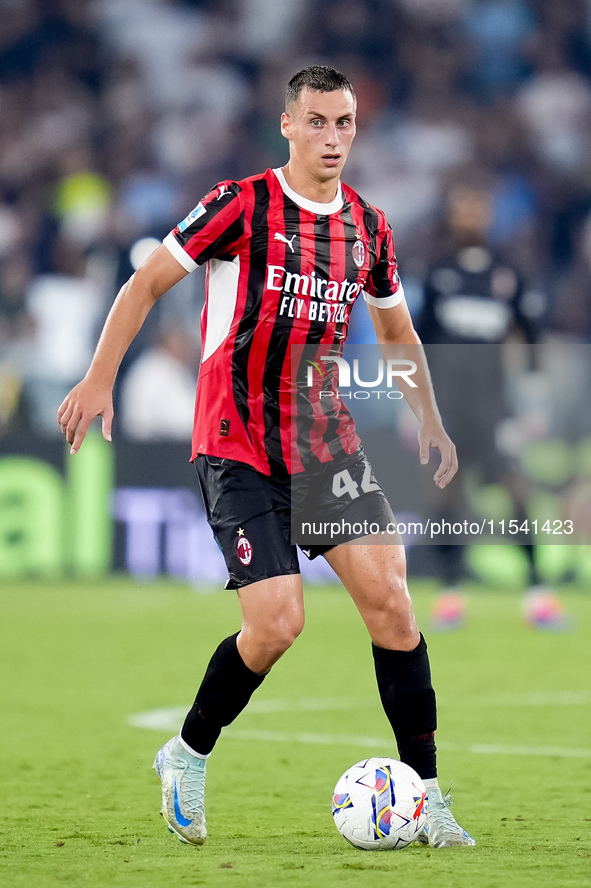 Filippo Terracciano of AC Milan during the Serie A Enilive match between SS Lazio and AC Milan at Stadio Olimpico on Aug 31, 2024 in Rome, I...