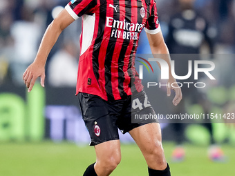 Filippo Terracciano of AC Milan during the Serie A Enilive match between SS Lazio and AC Milan at Stadio Olimpico on Aug 31, 2024 in Rome, I...