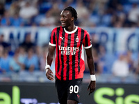 Tammy Abraham of AC Milan looks on during the Serie A Enilive match between SS Lazio and AC Milan at Stadio Olimpico on Aug 31, 2024 in Rome...