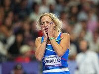 Valentina Petrillo of Italy in action in Women's 400m - T12 Semi-Finals during the Paris 2024 Paralympic Games at Stade de France on Septemb...