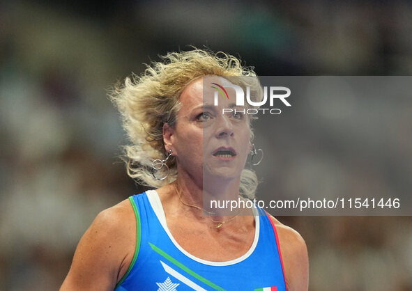 Valentina Petrillo of Italy in action in Women's 400m - T12 Semi-Finals during the Paris 2024 Paralympic Games at Stade de France on Septemb...