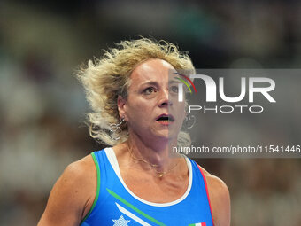 Valentina Petrillo of Italy in action in Women's 400m - T12 Semi-Finals during the Paris 2024 Paralympic Games at Stade de France on Septemb...