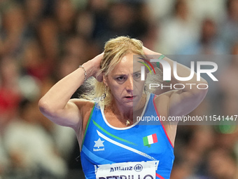 Valentina Petrillo of Italy in action in Women's 400m - T12 Semi-Finals during the Paris 2024 Paralympic Games at Stade de France on Septemb...