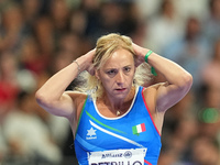 Valentina Petrillo of Italy in action in Women's 400m - T12 Semi-Finals during the Paris 2024 Paralympic Games at Stade de France on Septemb...