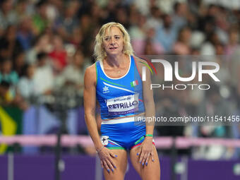 Valentina Petrillo of Italy in action in Women's 400m - T12 Semi-Finals during the Paris 2024 Paralympic Games at Stade de France on Septemb...