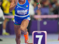 Valentina Petrillo of Italy in action in Women's 400m - T12 Semi-Finals during the Paris 2024 Paralympic Games at Stade de France on Septemb...