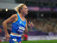 Valentina Petrillo of Italy in action in Women's 400m - T12 Semi-Finals during the Paris 2024 Paralympic Games at Stade de France on Septemb...