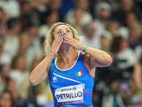 Valentina Petrillo of Italy in action in Women's 400m - T12 Semi-Finals during the Paris 2024 Paralympic Games at Stade de France on Septemb...