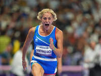 Valentina Petrillo of Italy in action in Women's 400m - T12 Semi-Finals during the Paris 2024 Paralympic Games at Stade de France on Septemb...