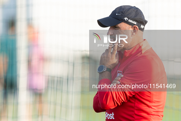 Michal Probierz during training before UEFA Nations League matches in Ksiazenice, Poland on September 02, 2024. 