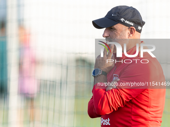 Michal Probierz during training before UEFA Nations League matches in Ksiazenice, Poland on September 02, 2024. (