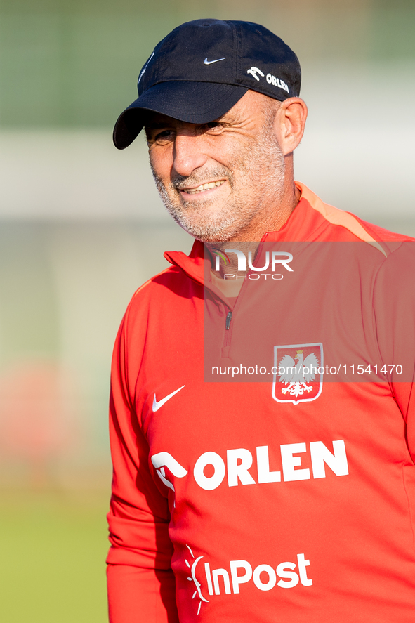 Michal Probierz during training before UEFA Nations League matches in Ksiazenice, Poland on September 02, 2024. 