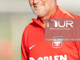 Michal Probierz during training before UEFA Nations League matches in Ksiazenice, Poland on September 02, 2024. (