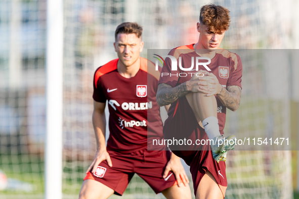 Piotr Zielinski, Nicola Zalewski during training before UEFA Nations League matches in Ksiazenice, Poland on September 02, 2024. 