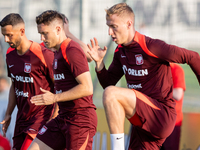 Mateusz Wieteska, Piotr Zielinski, Adam Buksa during training before UEFA Nations League matches in Ksiazenice, Poland on September 02, 2024...