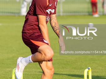 Kacper Urbanski during training before UEFA Nations League matches in Ksiazenice, Poland on September 02, 2024. (