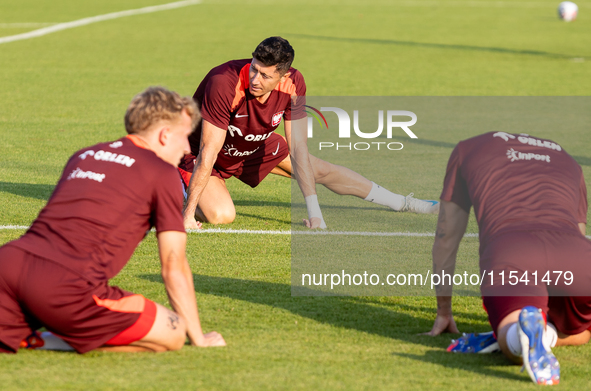 Robert Lewandowski during training before UEFA Nations League matches in Ksiazenice, Poland on September 02, 2024. 