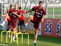 Bartosz Slisz, Pawel Dawidowicz during training before UEFA Nations League matches in Ksiazenice, Poland on September 02, 2024. (