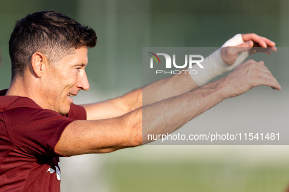 Robert Lewandowski during training before UEFA Nations League matches in Ksiazenice, Poland on September 02, 2024. 