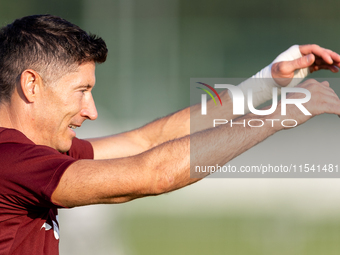 Robert Lewandowski during training before UEFA Nations League matches in Ksiazenice, Poland on September 02, 2024. (