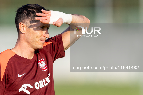 Robert Lewandowski during training before UEFA Nations League matches in Ksiazenice, Poland on September 02, 2024. 