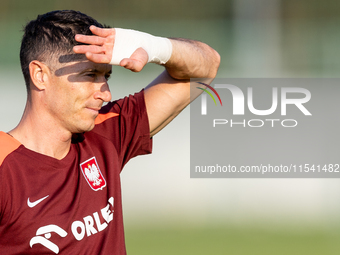 Robert Lewandowski during training before UEFA Nations League matches in Ksiazenice, Poland on September 02, 2024. (