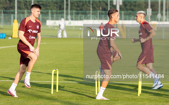 Krzysztof Piatek, Kacper Urbanski during training before UEFA Nations League matches in Ksiazenice, Poland on September 02, 2024. 