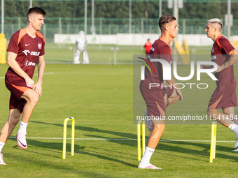 Krzysztof Piatek, Kacper Urbanski during training before UEFA Nations League matches in Ksiazenice, Poland on September 02, 2024. (