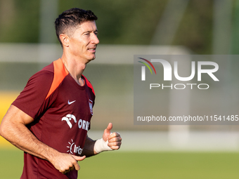 Robert Lewandowski during training before UEFA Nations League matches in Ksiazenice, Poland on September 02, 2024. (