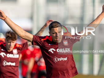 Jan Bednarek during training before UEFA Nations League matches in Ksiazenice, Poland on September 02, 2024. (