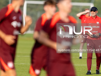 Michal Probierz during training before UEFA Nations League matches in Ksiazenice, Poland on September 02, 2024. (