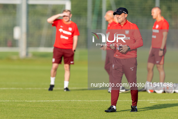 Michal Probierz during training before UEFA Nations League matches in Ksiazenice, Poland on September 02, 2024. 