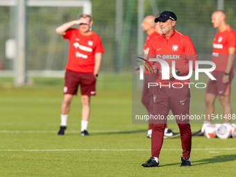 Michal Probierz during training before UEFA Nations League matches in Ksiazenice, Poland on September 02, 2024. (