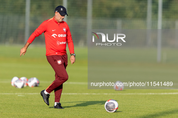 Michal Probierz during training before UEFA Nations League matches in Ksiazenice, Poland on September 02, 2024. 