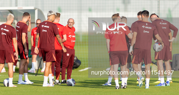 Michal Probierz during training before UEFA Nations League matches in Ksiazenice, Poland on September 02, 2024. 