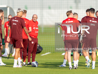 Michal Probierz during training before UEFA Nations League matches in Ksiazenice, Poland on September 02, 2024. (