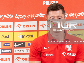 Robert Lewandowski during press conference before UEFA Nations League matches in Warsaw, Poland on September 02, 2024. (