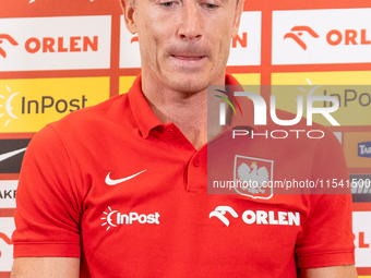 Robert Lewandowski during press conference before UEFA Nations League matches in Warsaw, Poland on September 02, 2024. (