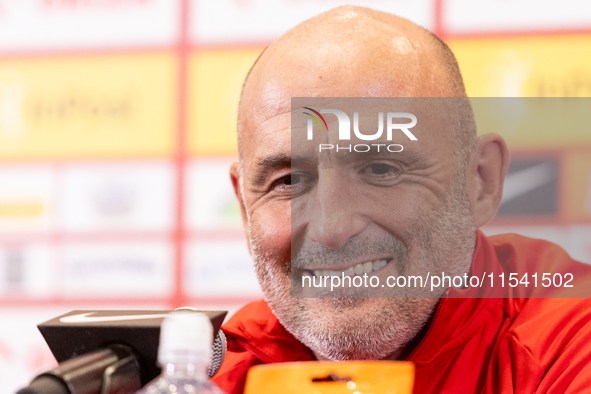 Michal Probierz during press conference before UEFA Nations League matches in Warsaw, Poland on September 02, 2024. 